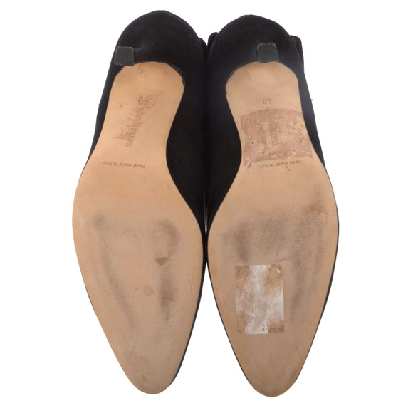 Manolo Blahnik 10 Silver Sequin Suede Ankle Boots Stiletto Disco Booties Black - Picture 8 of 9